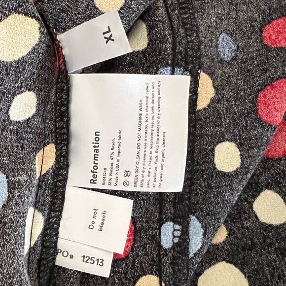 Reformation Jaylee Fiesta Polka Dot Wrap Dress Size XL - Picture 7 of 7